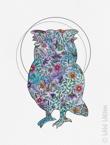 Owl (A5) - by Wild Within Art