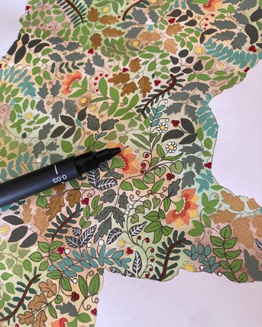 Floral Bear in Progress