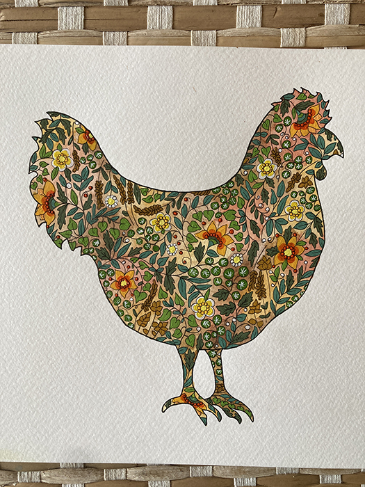 Hen - 20cm Square